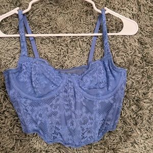 gilly hicks blue corset top